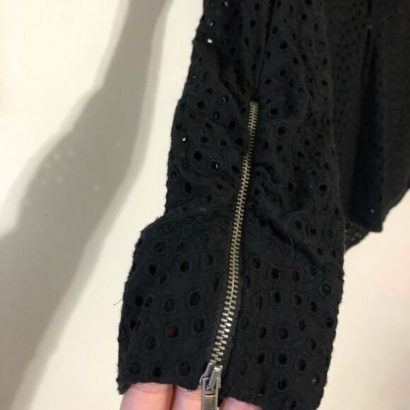 BCBG MaxAzria Lola BLACK Eyelet Blouse - Picture 5 of 8